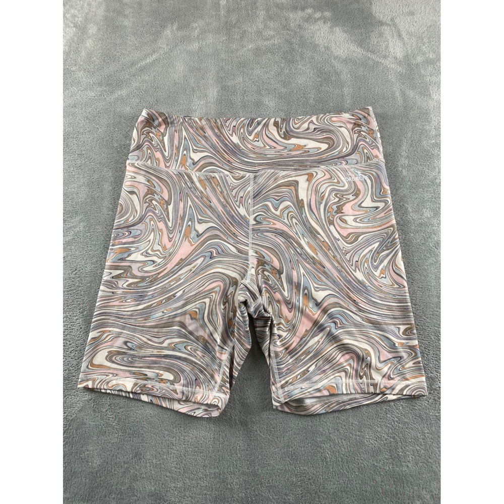 Jordache Womens 2X Biker Shorts High Rise Marble Swirl Print Athletic Pink Blue